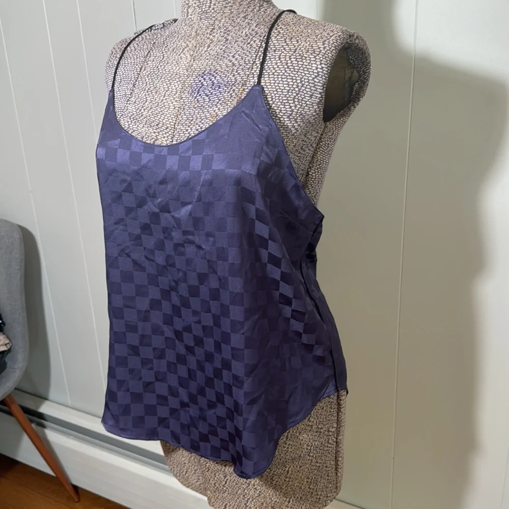 Victoria’s Secret NWT Women’s Large Purple Checkered Spaghetti Racerback